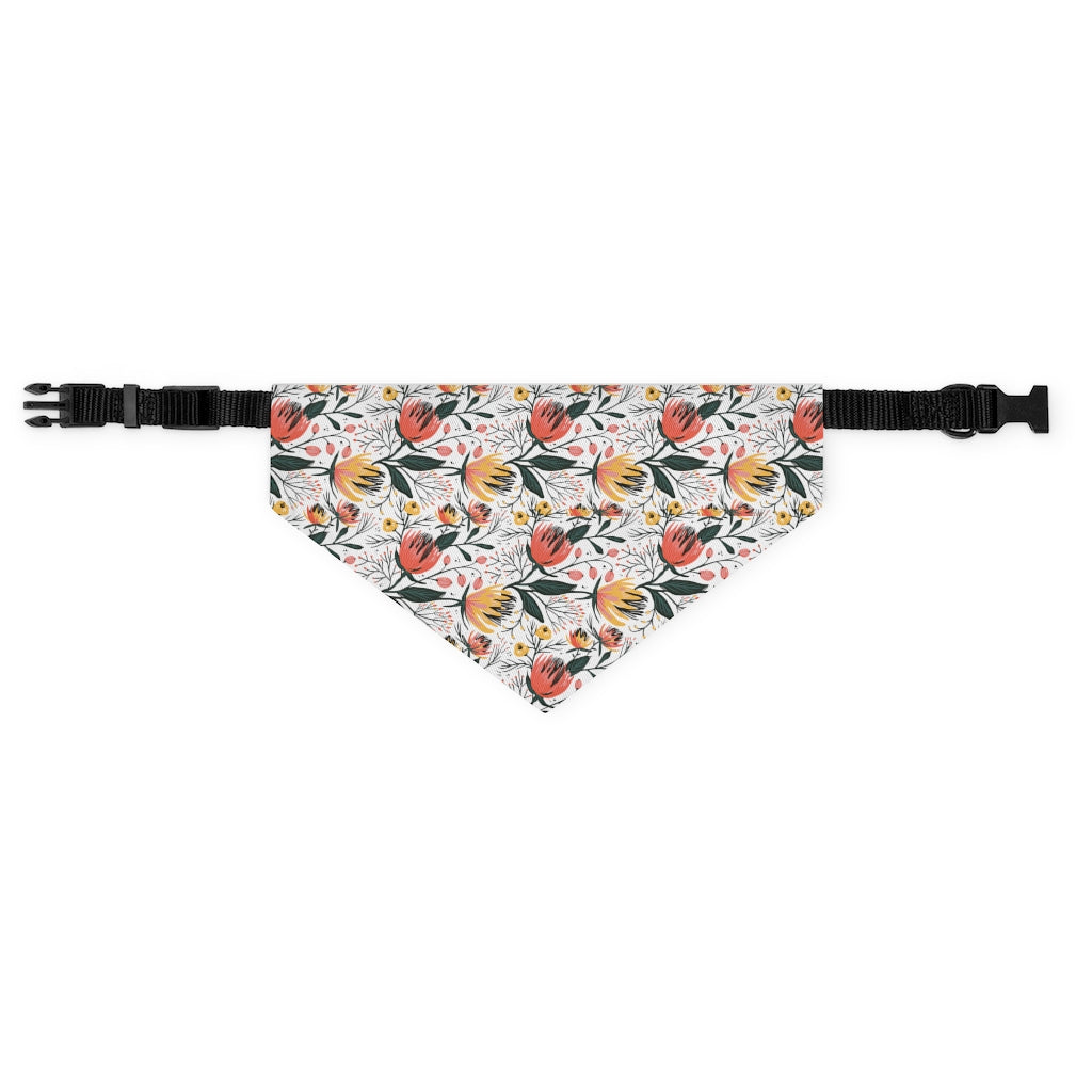 Cuddly™ Tulips Pet Bandana Collar (with matching owner Face Mask)